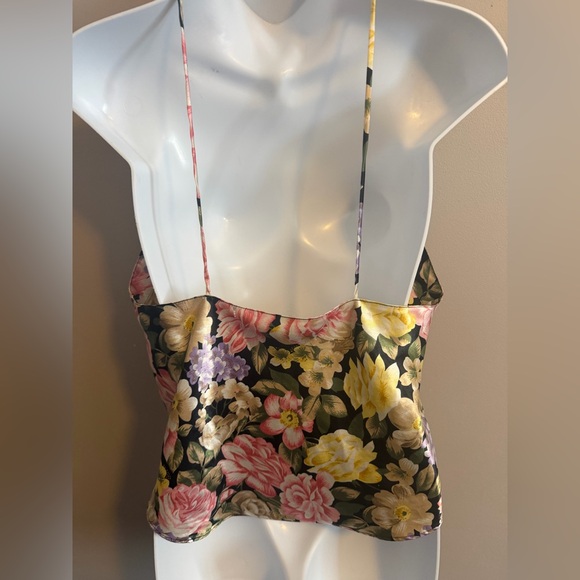 Victoria's Secret Vintage Gold Label Floral Lace Camisole M hydrangeas posies - Picture 4 of 6